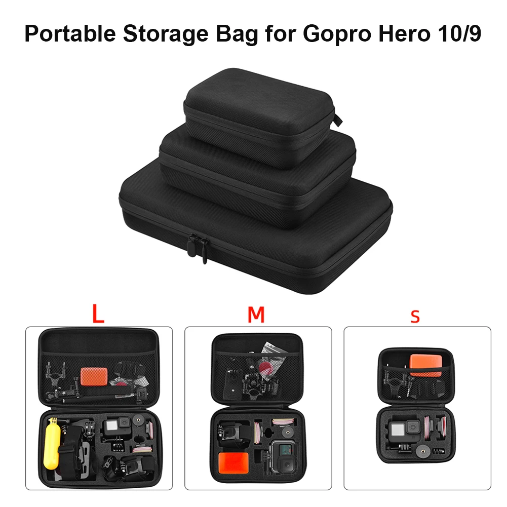 

Camera Carrying Case Nylon Splash Proof Hard Shell Carrying Case for GoPro Hero 10 Portable Storage Bags