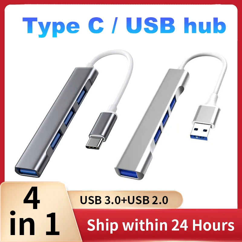 

HUB USB C Type 3.0 Splitter Adapter OTG For Lenovo Sumsung Imac Macbook m 1 5 Air Pro PC Laptop Accessories Hubs USB 2.0 4 Ports