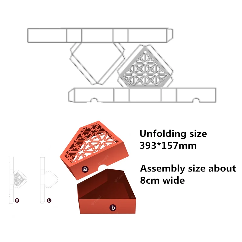 

Decorative Pattern Mini 3D Box Metal Cutting Dies for New 2022 Scrapbooking Paper Making Frame Card Craft Supplies No Stamp