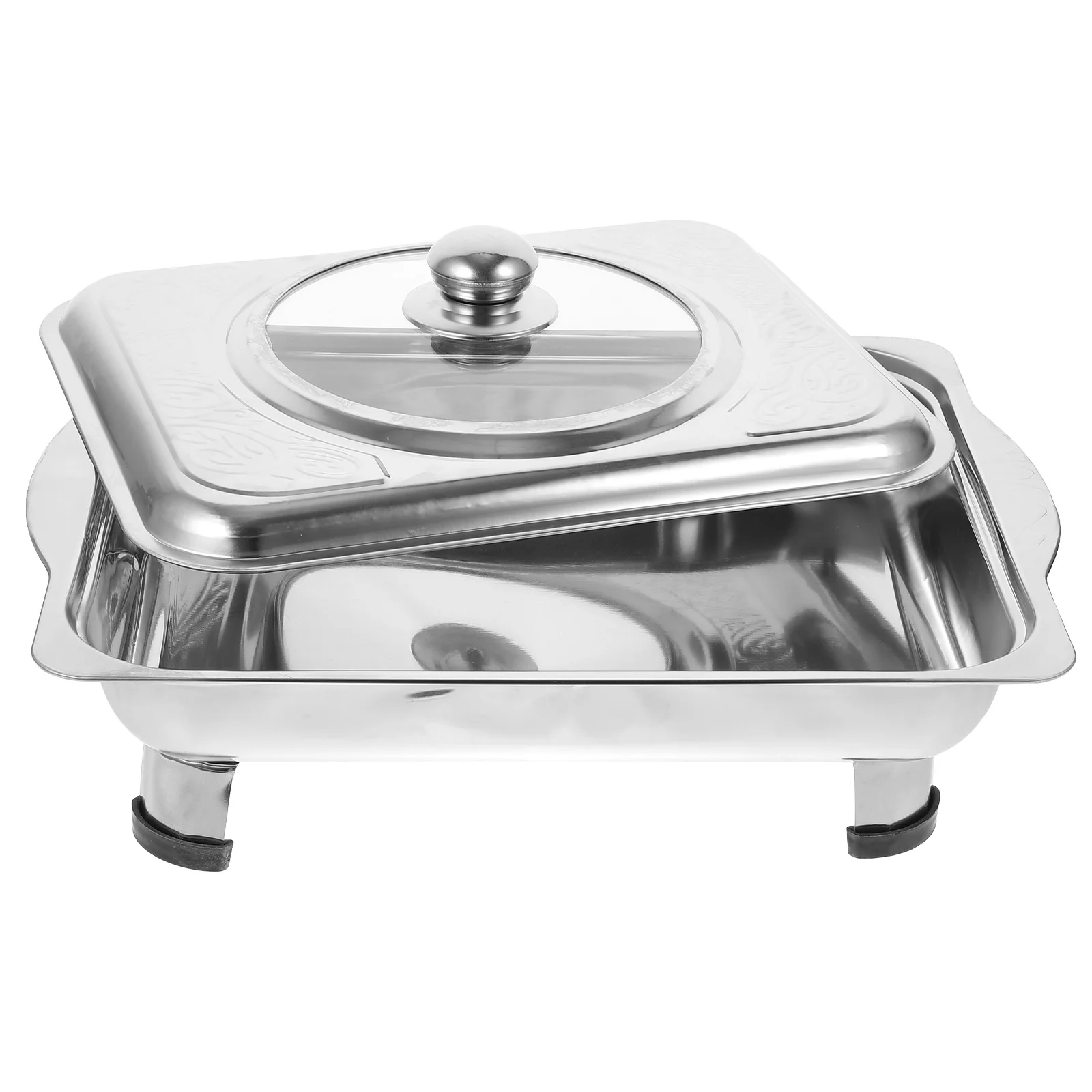 

Chafing Buffet Pan Dishset Server Steel Stainless Metal Pot Dishes Fondue Chaffing Warmer Hot Steam Chafer Canteen Basin Melting