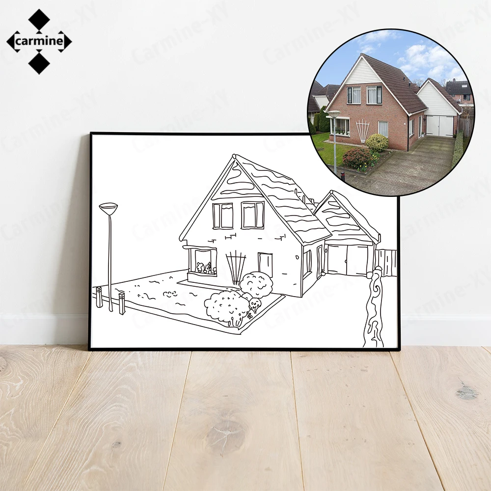 Пользовательская линия холст живопись обнаженный портрет семейный друг от фото