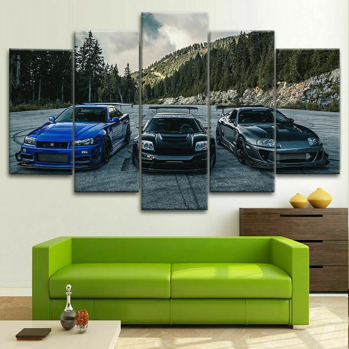 

Supra Nissan Skyline NSX Картина на холсте с рисунком автомобилей, настенное искусство, домашний декор, 5 панелей, картины без рамы, 5 шт. картин, HD печать