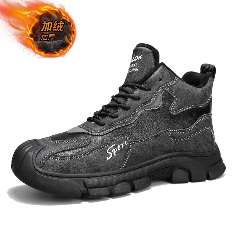 

Men Snow Boots high top Outdoor Boots For Men Bota Thick Sole Sneakers For Men Winter Keep Warm Mens Ankle Boot cotton shoes