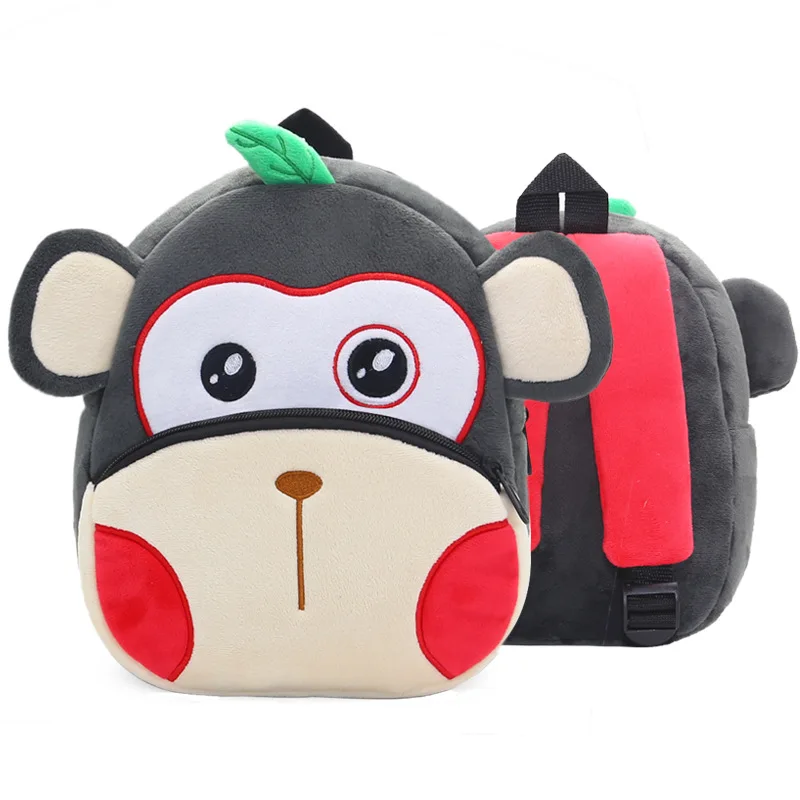 

Fashion 3D Cartoon Monkey Kids School Bags for Girls Soft Plush Children Bag Kindergarten Toddler Kids School Backpack for boys