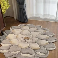 80cm 3d shaped flower floor mat heat transfer printing sofa bedroom living room carpet kitchen rug alfombra