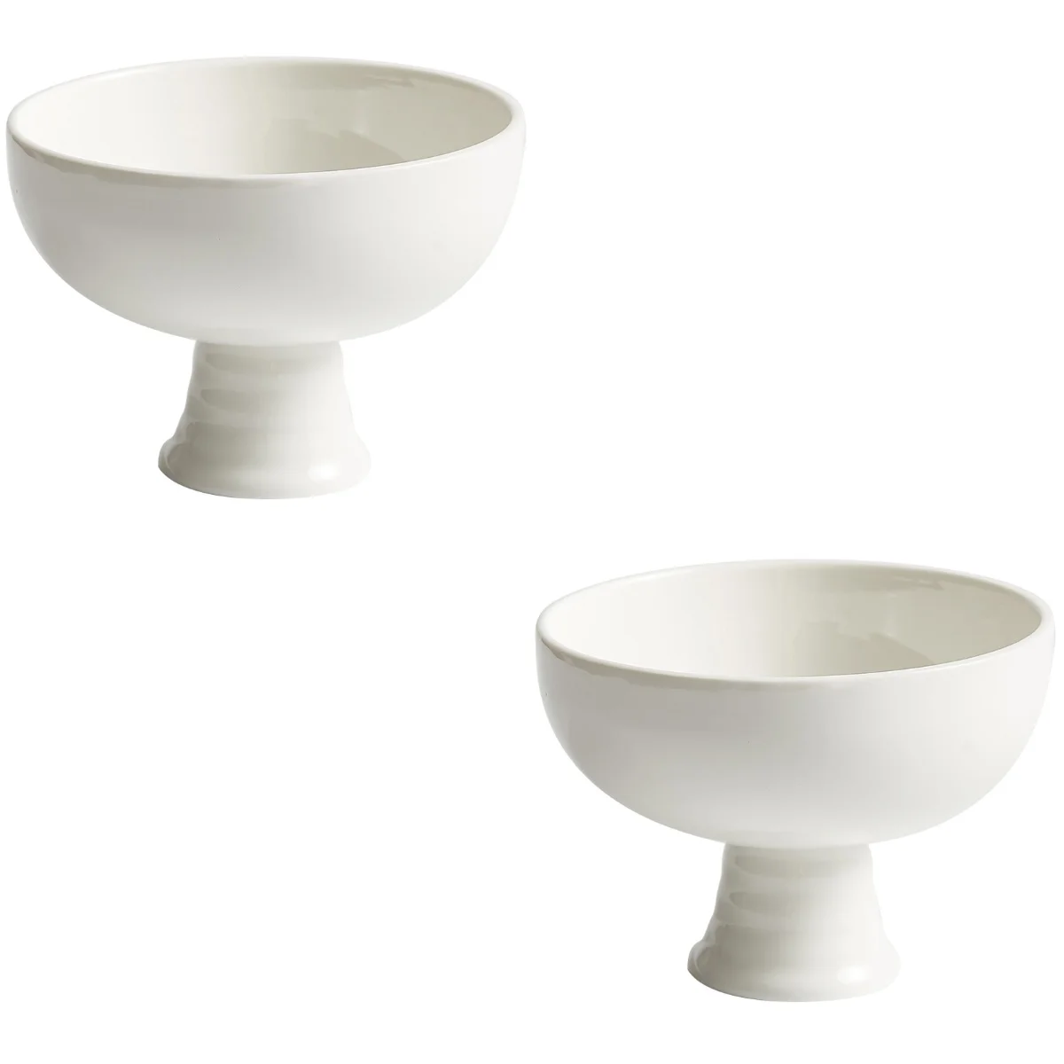 

Bowl Fruit Bowls Ceramic Footed Kitchen Dessert Decorative White Centerpiece Serving Round Cream Stand Display Holder Ice Cereal