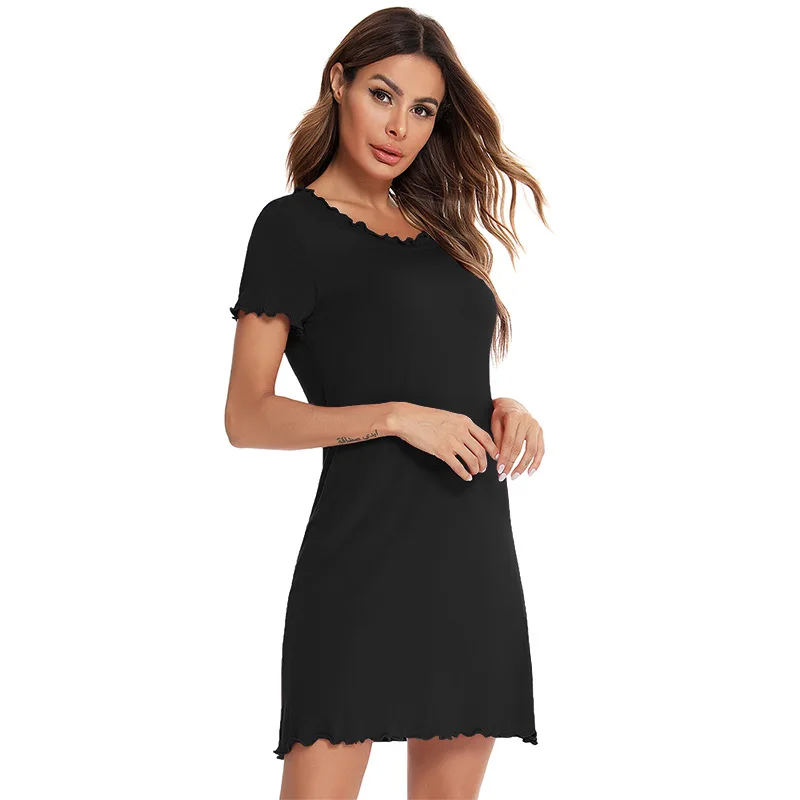 Summer Women's Nightdress Modal Short-sleeved Loose Home Wear Women Nightgown Sexy Sleepwear Sleep Tops Nightwear Night Gown