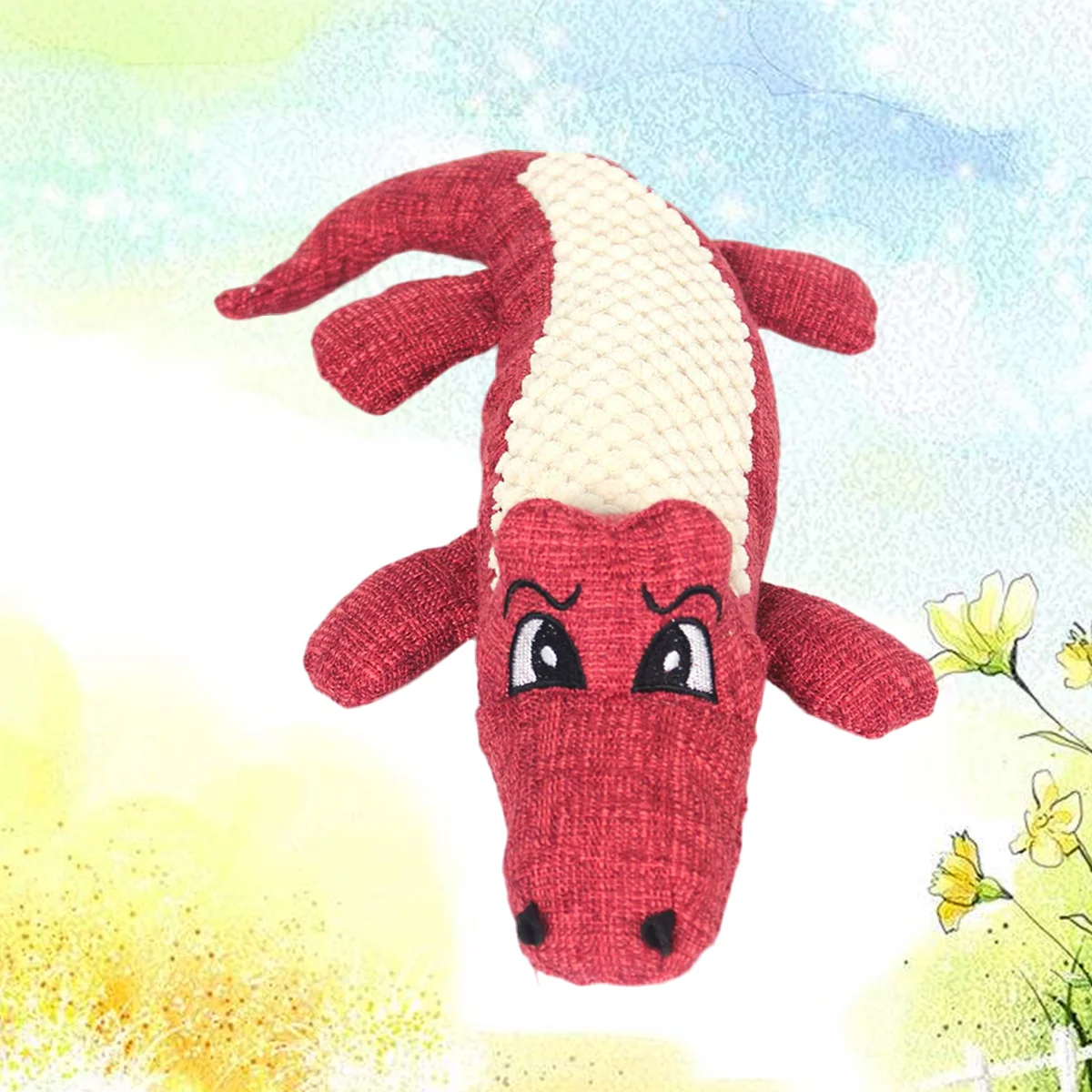 

Creative Toy Crocodile Plush Crocodile Toy Creative Funny Sound Chew Toy Model Toy for Dog Pet Cat ( Red)
