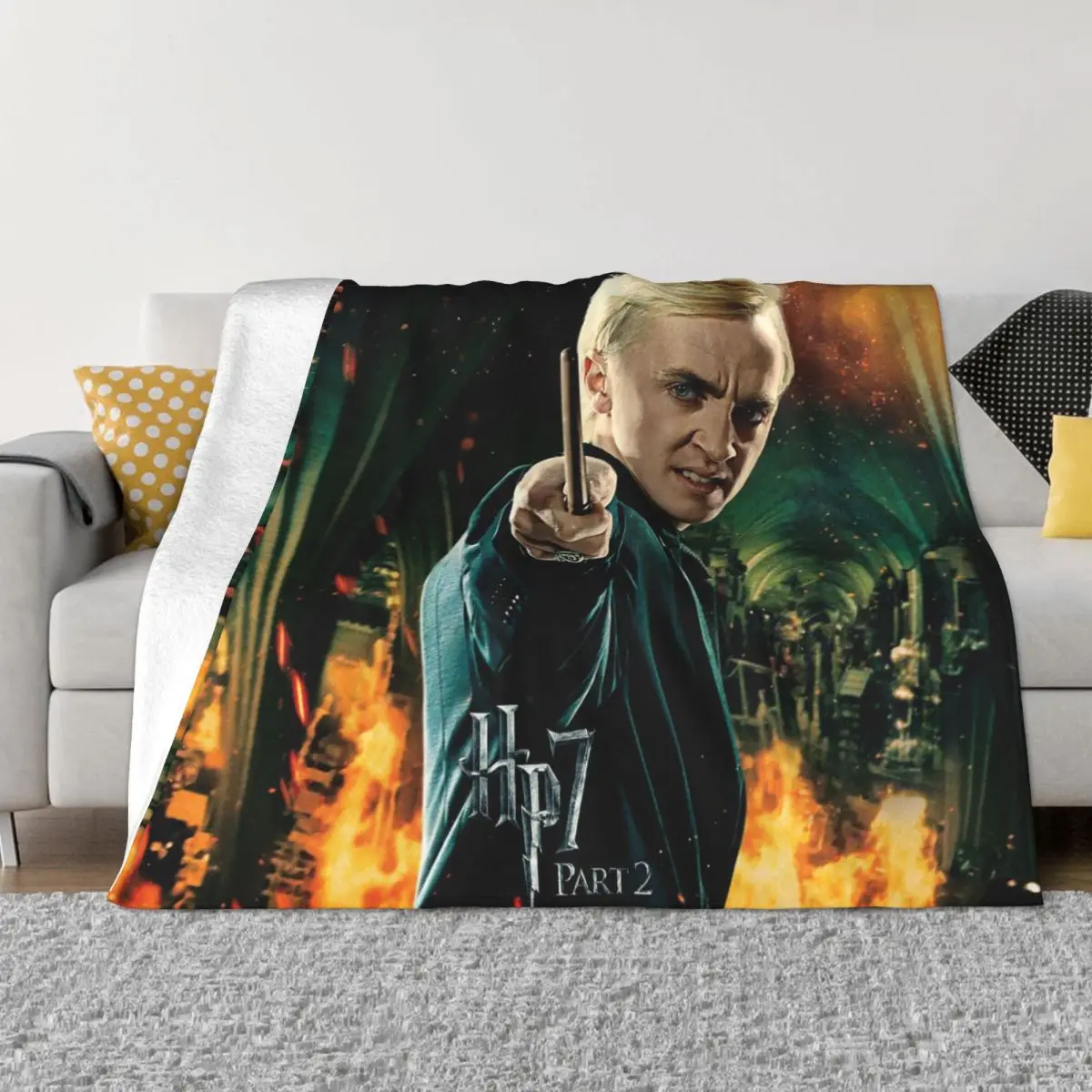 

Draco Malfoy Blanket Fleece Spring Autumn Tom Felton Actor Breathable Ultra-Soft Throw Blankets for Bed Bedroom Bedspreads