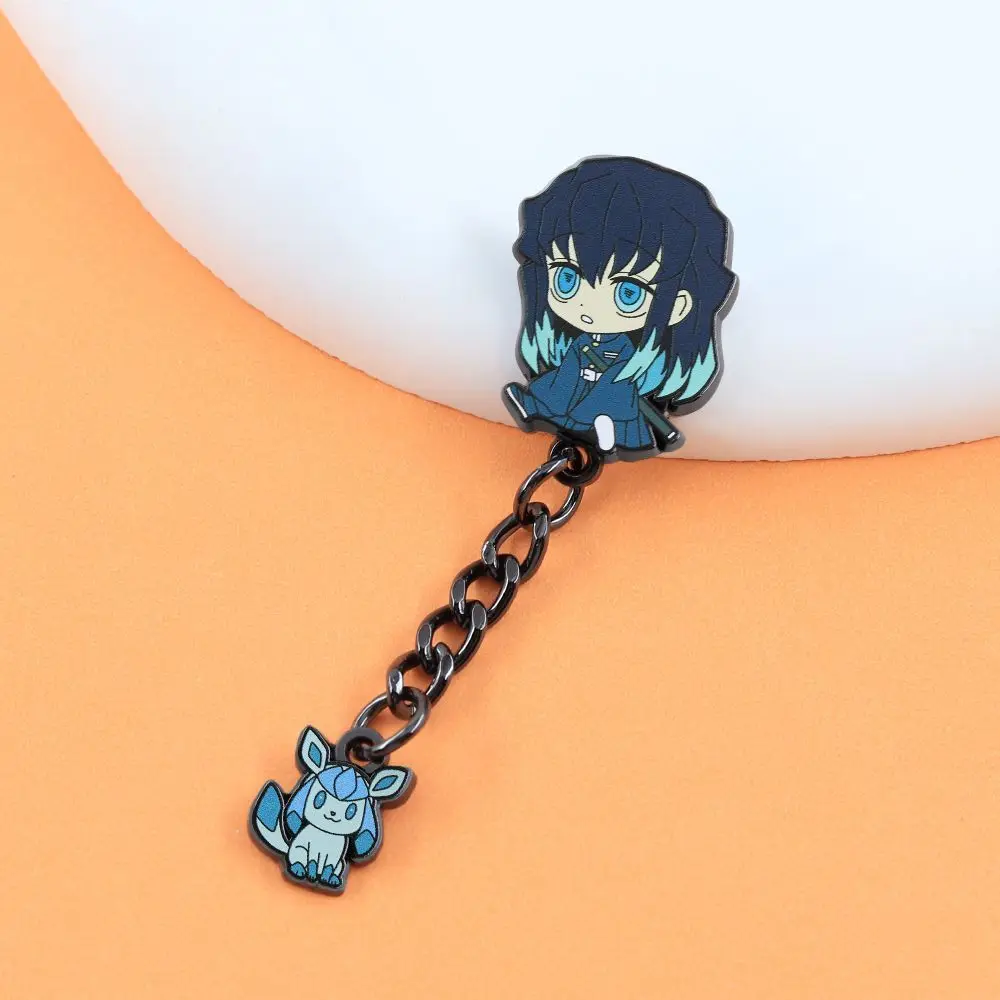 Фото Брошь-значок Demon Slayer Anime Time Transparent Ichiro: Мультяшный подарок-значок для одежды, сумок, украшения, сувенир по манге №5