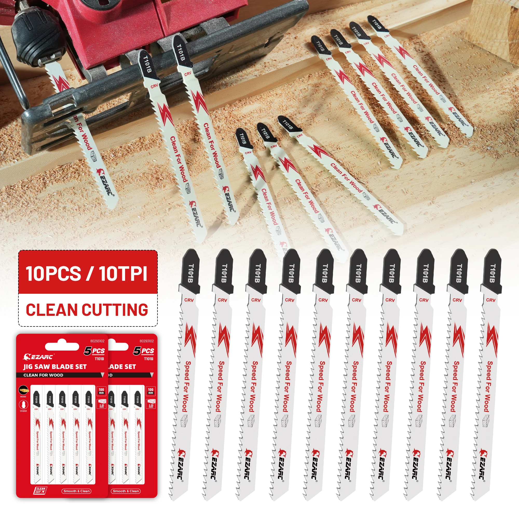 

CR-v Лезвия для лобзика T101B для чистой резки дерева 10 шт