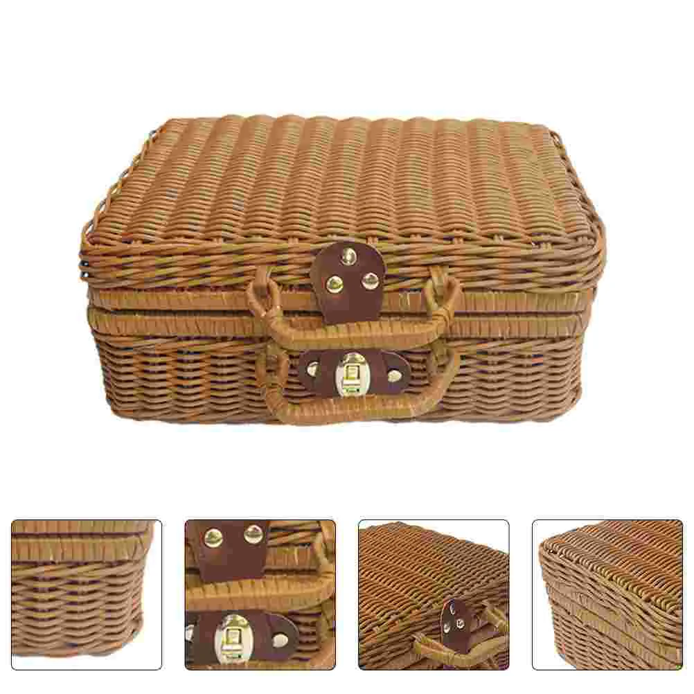 

Portable Storage Box Hand-held Basket Woven Perfect Gift Creative Photo Prop Wedding Companion