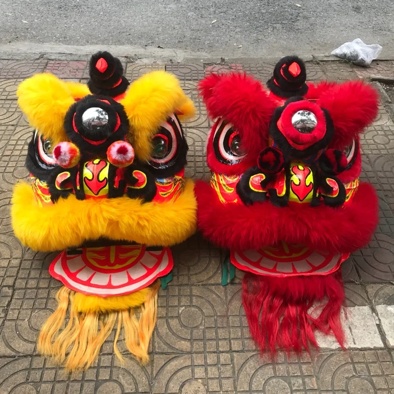 Чистый шерстяной танцевальный костюм льва для взрослых с головой оборудование