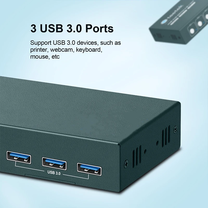 Фото 4-портовый KVM-переключатель USB HDMI-переключатель 4Kx2K при 60 Гц для 4 компьютеров Совместный 1 HD-монитор и 3 USB-устройства Клавиатура Мышь Принтер №5