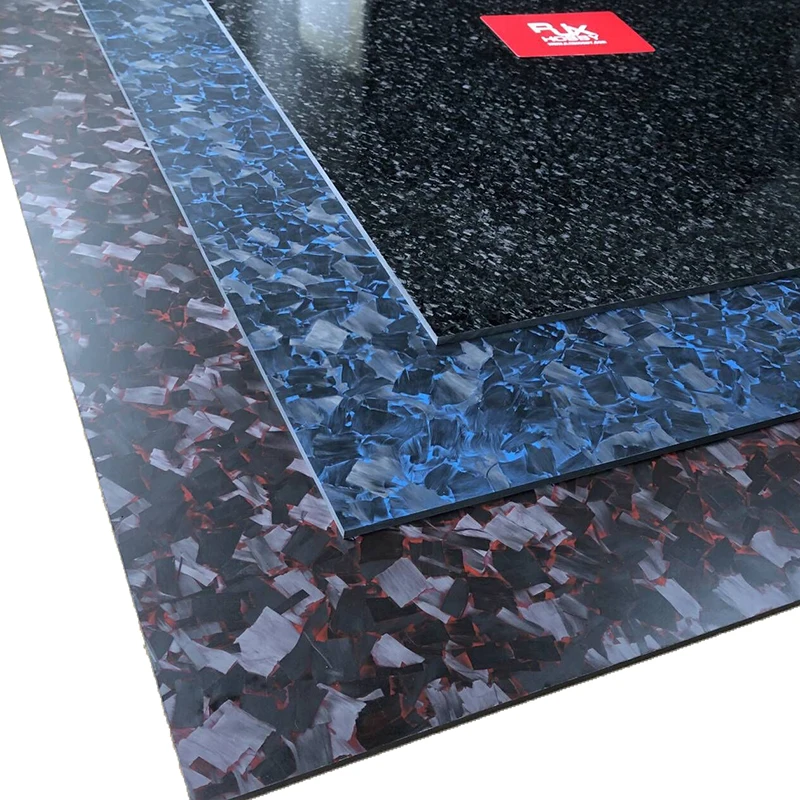 Красочный карбоновый лист RJX черный синий красный кованая пластина из