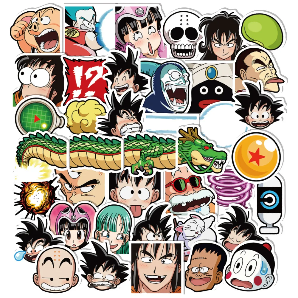 

40pcs Dragon Ball Sticker Water Suitcase Skateboard Waterproof Hand Account Sticker Anime Stickers Laptop Skin Toys for Girls
