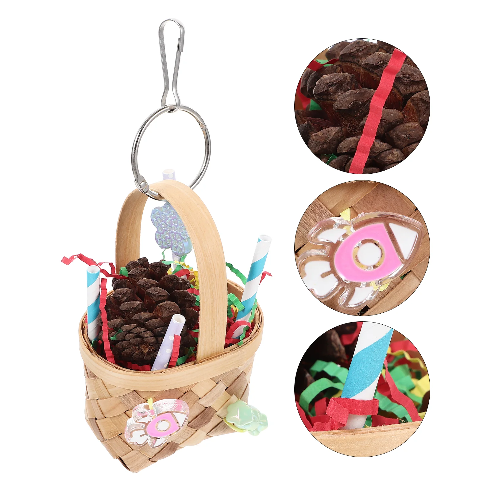 

Toys Bird Hanging Chew Parrot Cage Bite Foraging Pendant Parakeet Chewing Wooden Plaything