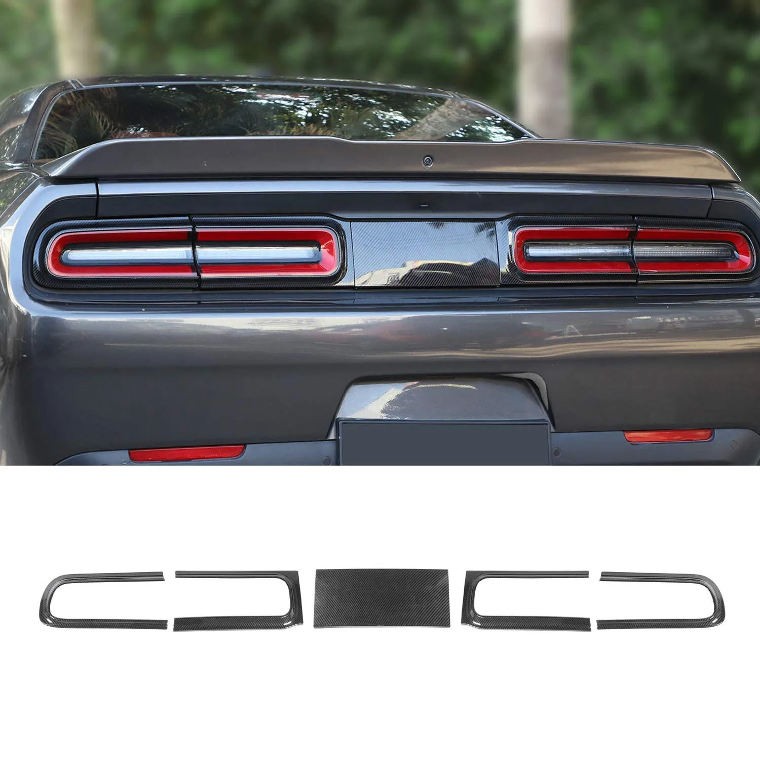 Для Dodge Challenger 2015 + задняя крышка автомобильного заднего фонаря из углеродного