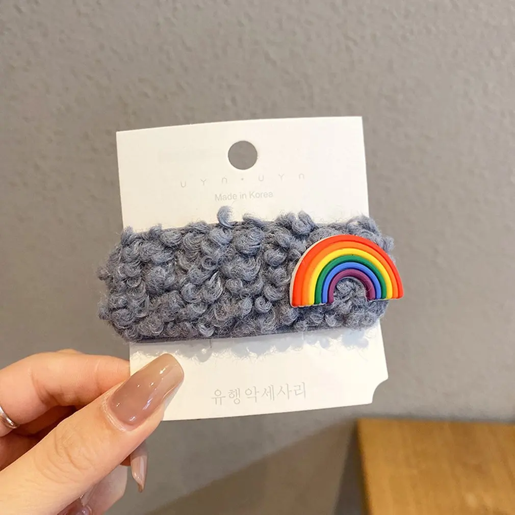 

Hair Pin Women Colorful Girl Bangs Clip Non-slip Metal Plush Hairpin Girls Elegant cute pop personality Female Gifts