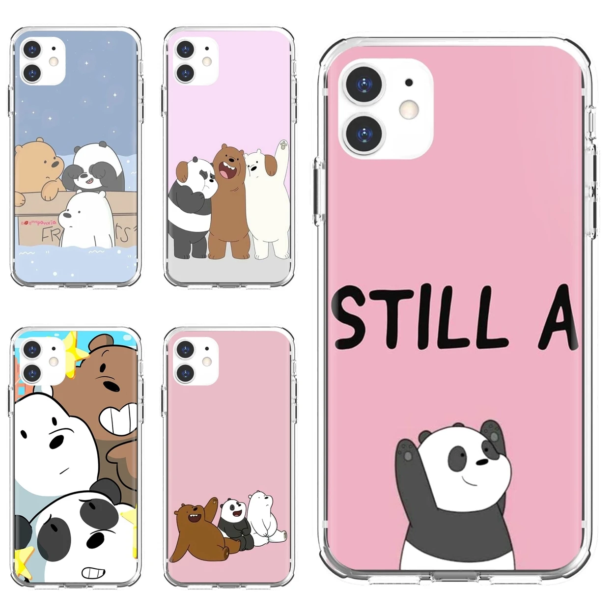 Для Oppo realme 6 7 i c3 Huawei Mate 20 9 10 40 Lite Pro Nova 2 2i 3 3i 5t We-Naked-Ice-Bear-Panda-Стильный силиконовый