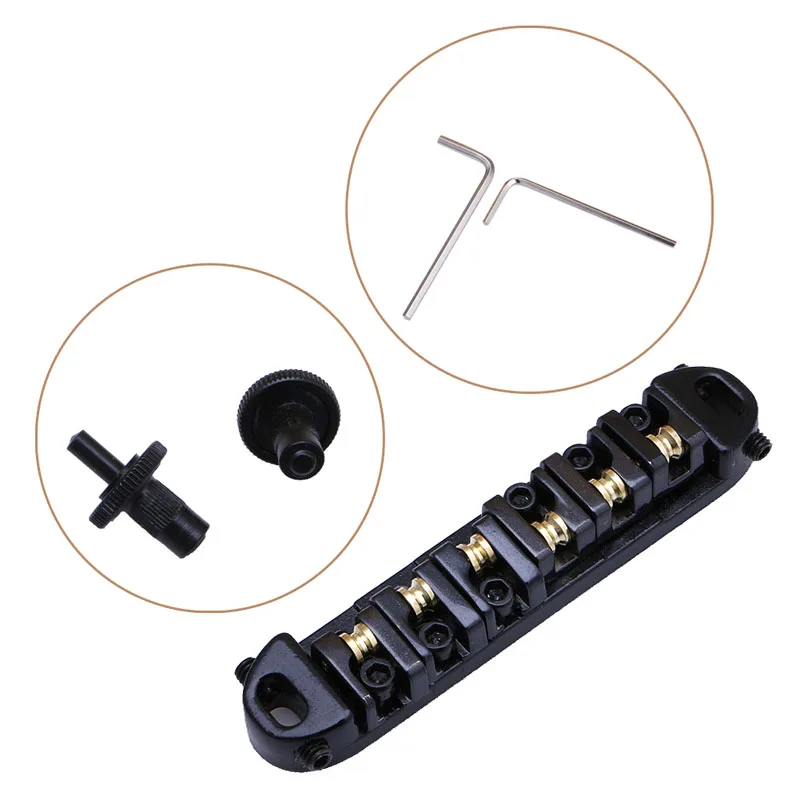 

Roller Saddle Locking Black Chrome Bridge Fit for Electric Guitar