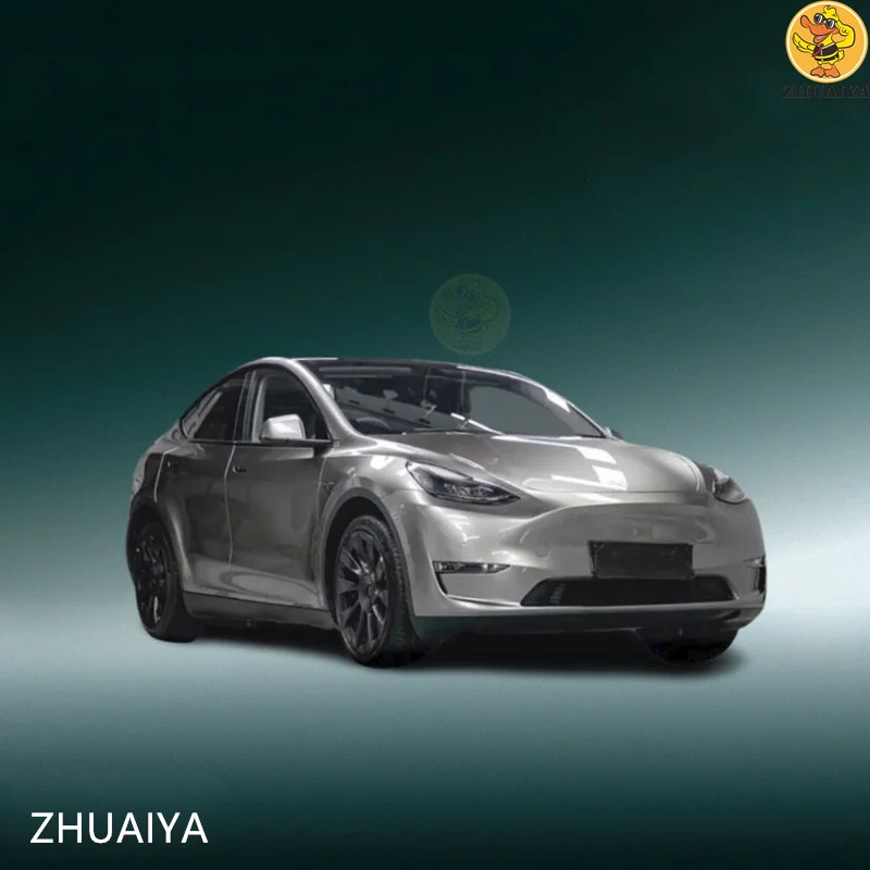 

ZHUAIYA Hyper Gloss Metallic Liquid Silver vinyl wrap film Vehicle wrapping for car wrap Bubble free easy install 1.52x18M