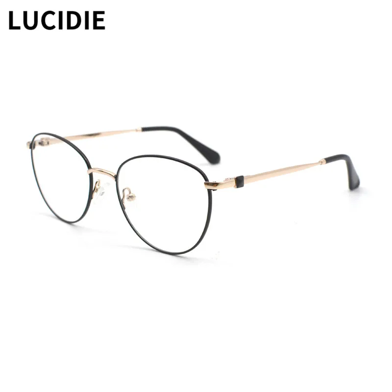 

LUCIDIE Fashion Metal Round Eye Glasses Frames Retro Men Women Classic Transparent Myopia Eyewear Eyeglasses TL3562