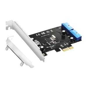 Super Speed PCIE toDual USB 20Pins Ports Expansion Card PCIEx1 USB3.0 Controller Adapter VL805 Chip Dropship