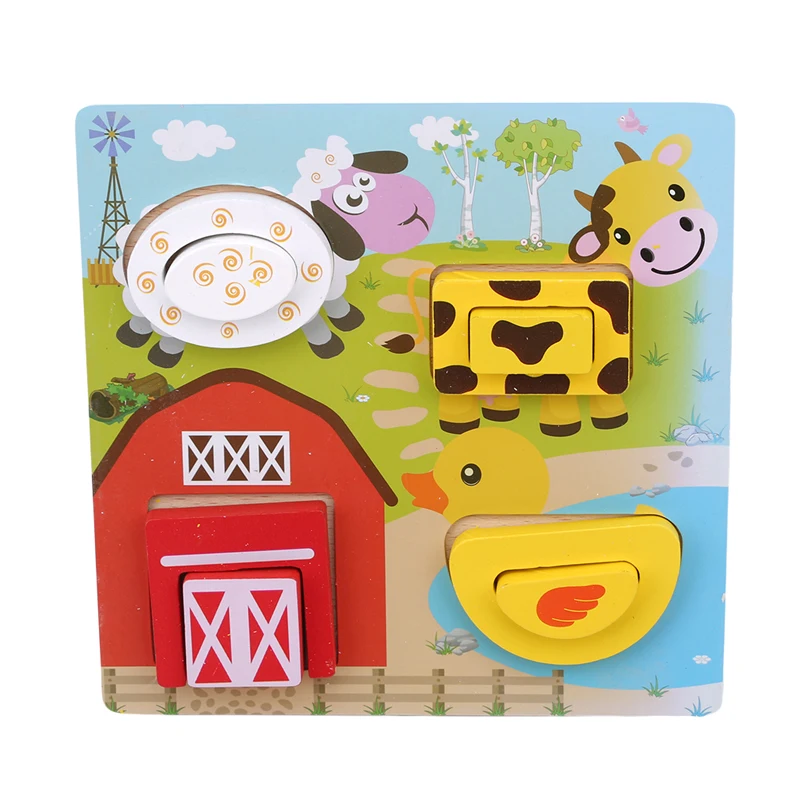 

Children's Puzzle Pairing Board Wooden Early Childhood Baby Intellectual Development Cognitive Educational Toys For Kids