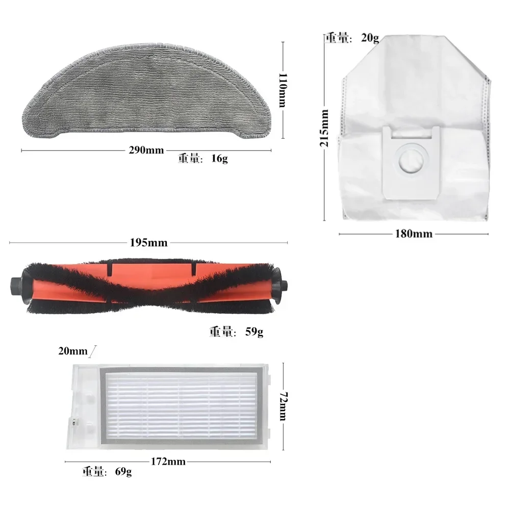 Комплект боковой щетки основная щетка для Xiaomi RoidMi EVE Plus SDJ01RM детали подметальной