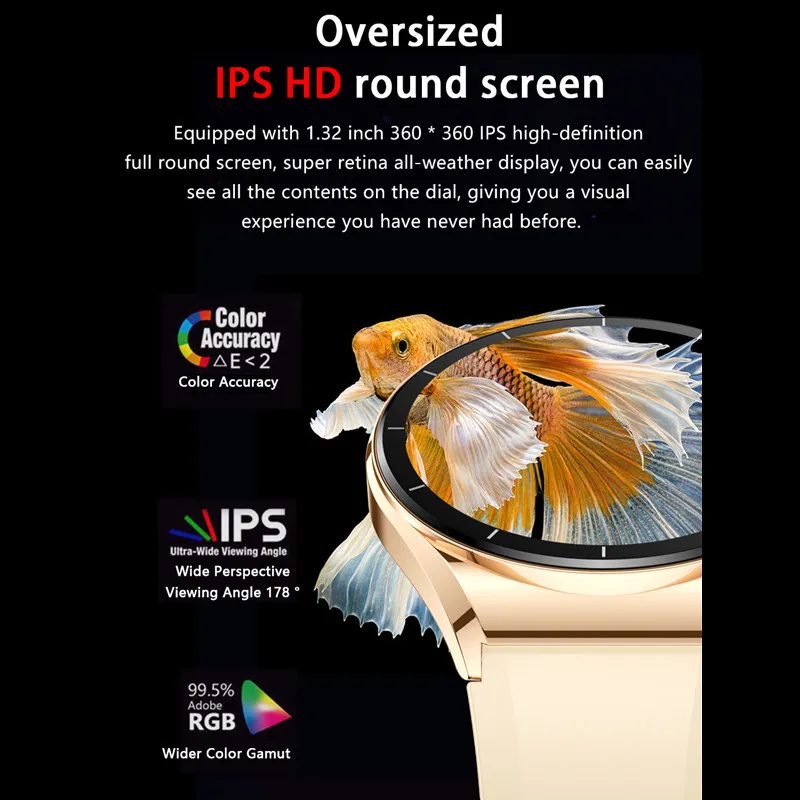 GT60 Smart Watch NFC Bluetooth Call Heart Rate Blood Pressure Oxygen Menstrual Period Monitoring IP68 Waterproof 20+Sports Mode