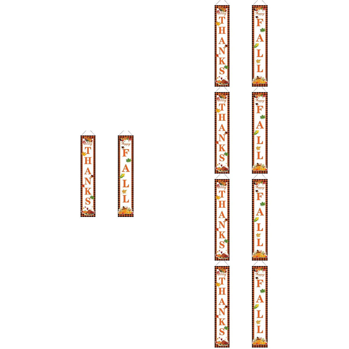 

5 Pairs Patio Rustic Indoor Outdoor Fall Door Hanging Banner Fall Porch Sign Welcome Sign