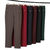 women trousers casual elastic high waist pants female spring summer solid color straight pants pantalon femme 5xl
