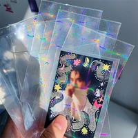 korean laser transparent card holder for women men exquisite 3 inch postcard protector high quality id credit card holder 2022