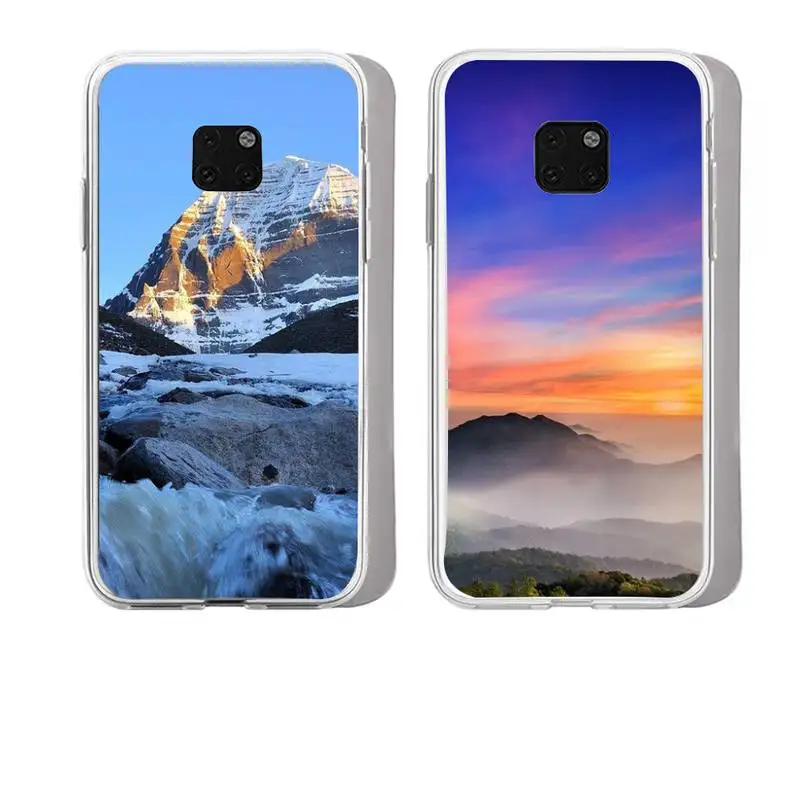 

Mountains And Rivers Phone Case For Huawei Mate P10 P20 P30 P40 P50 Smart Z Honor 50 60 70 Pro Lite Transparent Case
