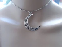 fashion gothic new moon pendant necklace women short chain chokers jewelry trend simple creative gift