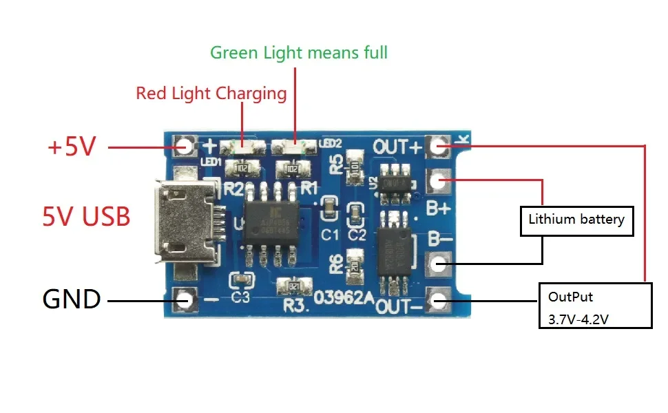 2/5/10 шт. 5 В 1 А Micro USB 18650 плата для зарядки литиевой батареи модуль зарядного