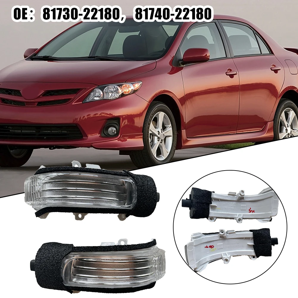 

2pcs Rearview Side Mirror Turn Signal Lamps Plastic Shell + LED Light Fits For Toyota-COROLLA RUMION NZE151/ ZRE15 2007-2009