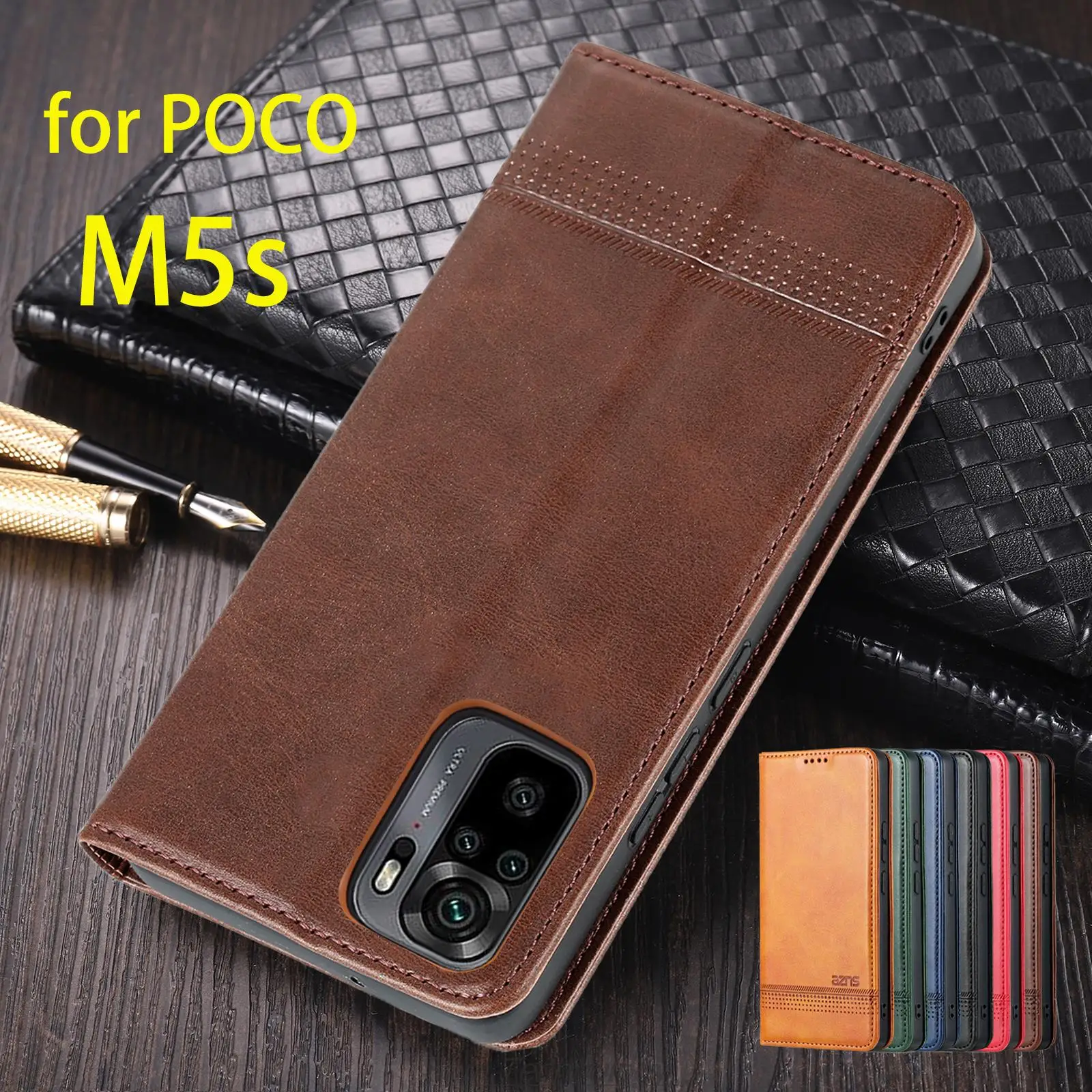 

Deluxe Magnetic Adsorption Leather Case for Xiaomi POCOPHONE POCO M5s Flip Cover Protective Fitted Case Capa Fundas Coque