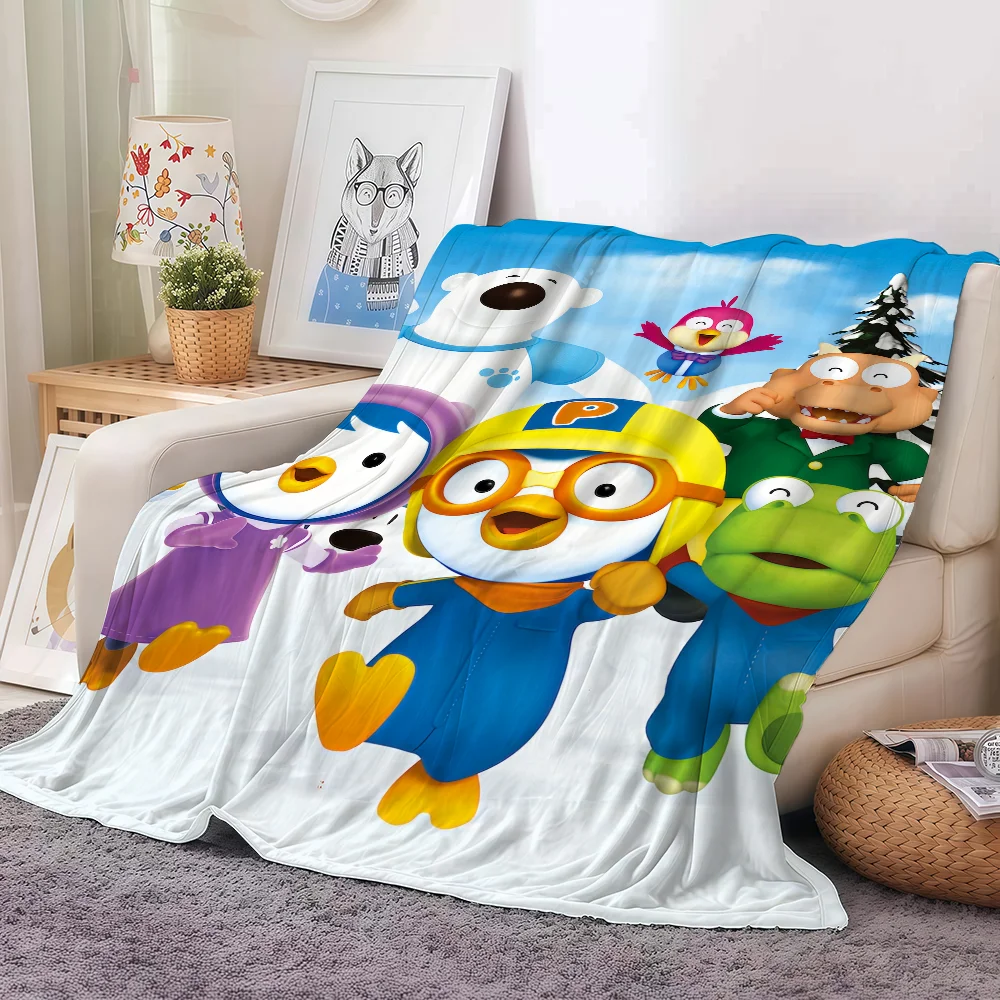 Фото Одеяло с рисунком P-Pororo the L-Little P-Penguin, мягкое и приятное для кожи, для дивана, кровати, покрывало для сна, всесезонное одеяло №1