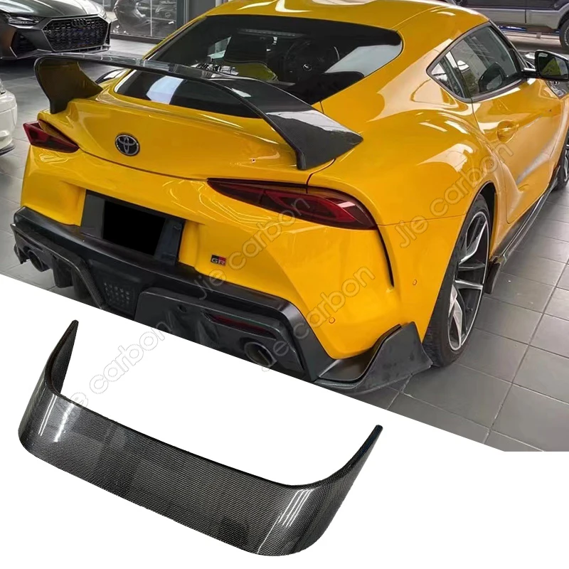 

Задний спойлер багажника для Toyota Supra 2019-2022, материал из углеродного волокна, глянцевый УГЛЕРОДНЫЙ спойлер для губ, крыло для Supra A90