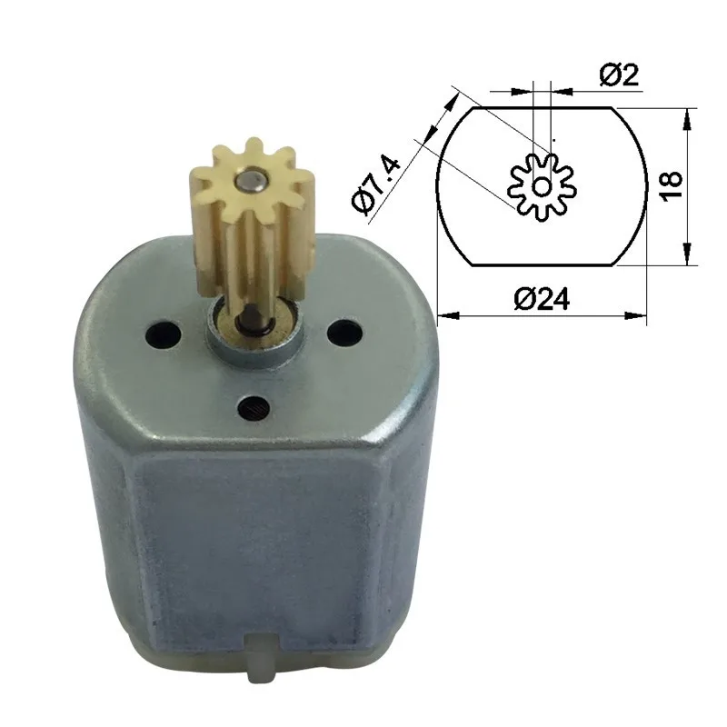 Фото Микромотор Denso FC-280SC с колесным редуктором M0.7x9T для автомобильных зеркал заднего вида и замков дверей, 12В, 11800 об/мин, DIY №4