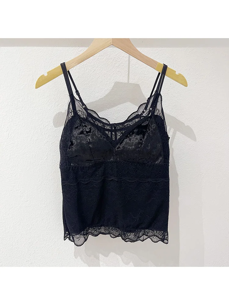 Осень и зима 8244 бархатная кружевная майка внутренняя одежда изысканная красивая