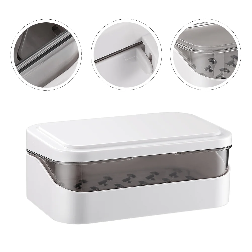 

Tray with Lid 2pcs Bathroom Dish With Drain Container for Kitchen Sink Travel Holder