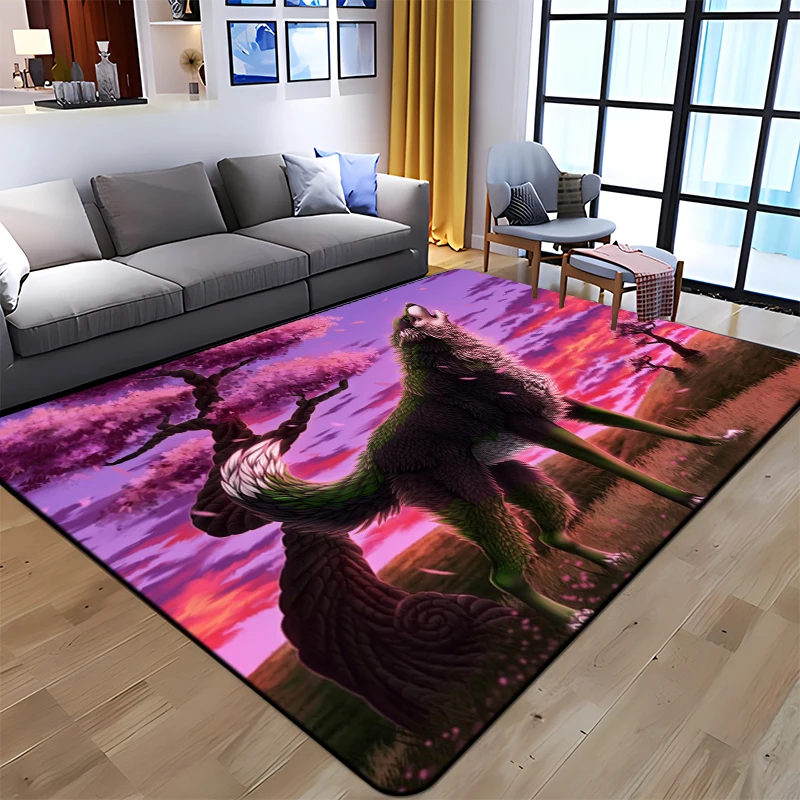 Best Selling Wolf Art Printed Carpet for Living Room Large Area Rug Soft Mat E-sports Chair Carpets Alfombra Gifts Dropshopping