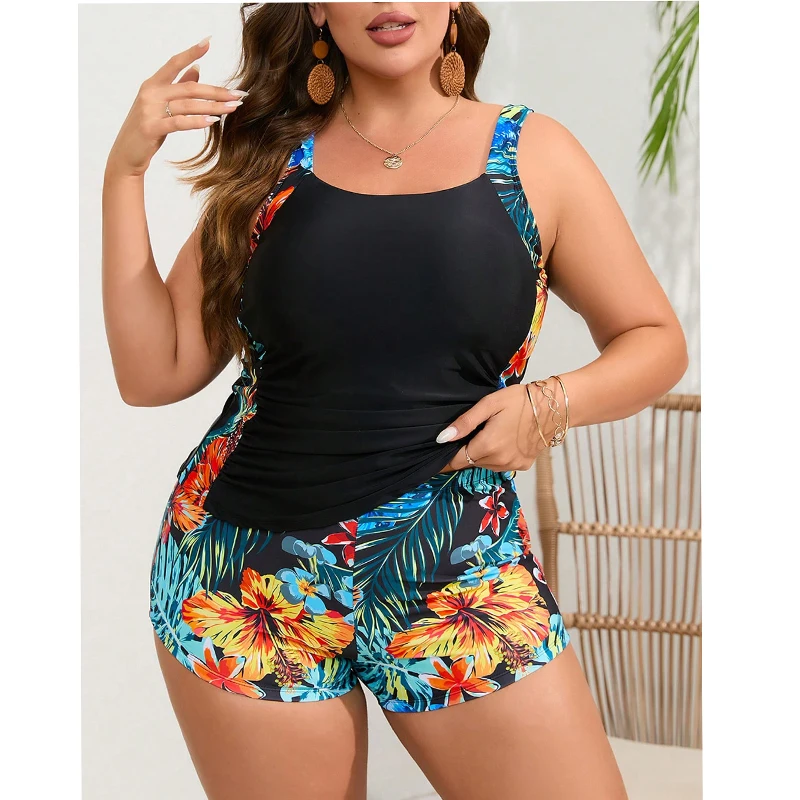 

Новинка 2024, купальник большого размера, купальник для женщин, танкини большого размера, купальные костюмы, плавательный топ с шортами для мальчиков, бюстгальтер, купальник