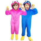 Аниме хагги вагги костюм Huggy Wuggy Poppy Playtime Horror Sausage Monster Костюмы для косплея хаги ваги Детский комбинезон мальчиков и девочек Плюшевая одежда кигуруми для детей Карнавал День защиты рождения Подарки