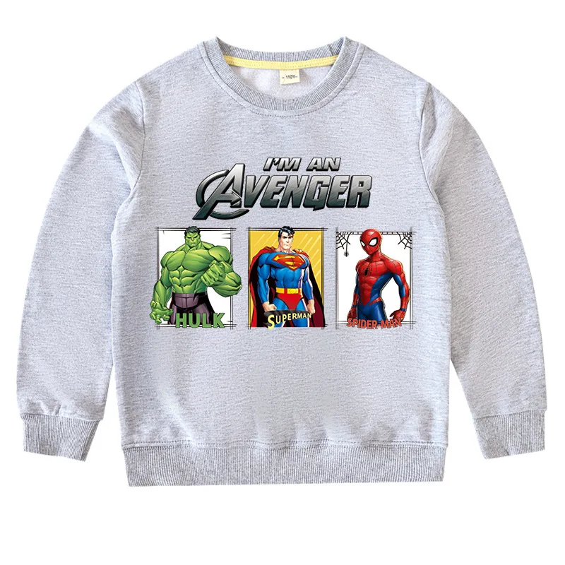 

Новинка весна-осень 2022, Детские хлопковые топы с изображением Человека-паука, повседневный свитшот для маленьких мальчиков и девочек с муль...