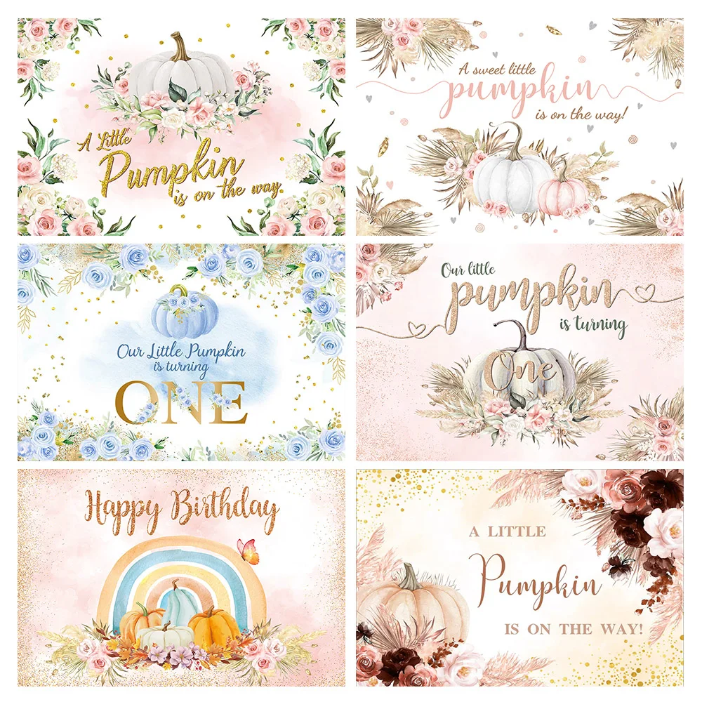 

Photography Background Fall Autumn Litttle Pumpkin Girl Boy Birthday Party Baby Shower Flower Leaves Decor Backdrop Photo Studio