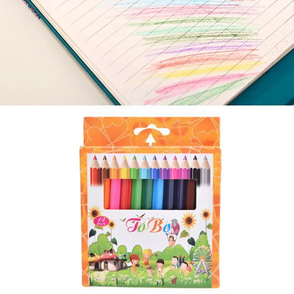 

12 Colors Natural Wood Colorful Pencils For Drawing Coloring Pen Art Tool Painting Stationery Office Accessories School N6e4